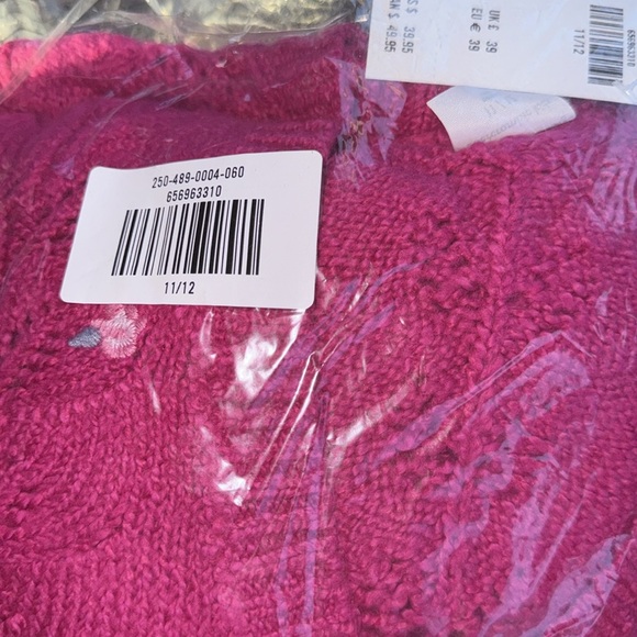 girls pink abercrombie & fitch knit cardigan sweater with embroided flowers - Picture 7 of 7
